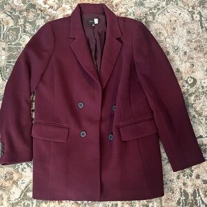 Talbot Burgundy Double-Breasted Blazer
